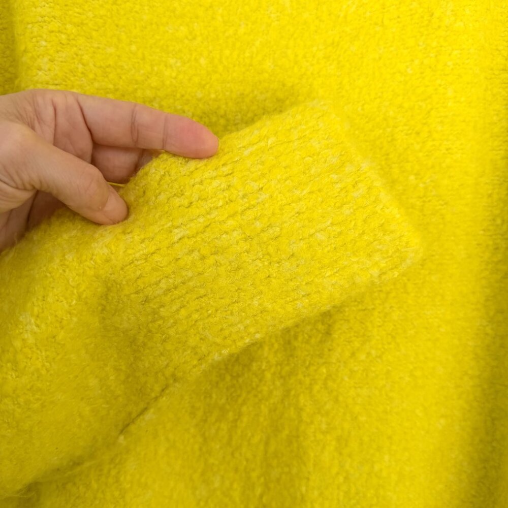 Free People Moira Slouchy Tunic Sweater in Citron Sun Combo Boucle Knit Large - Picture 6 of 12